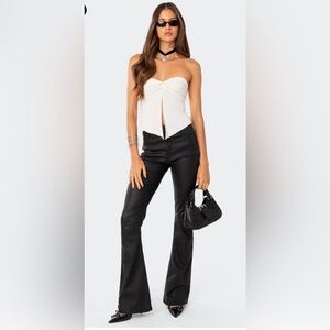 Edikted Luna Flare Leather Pants